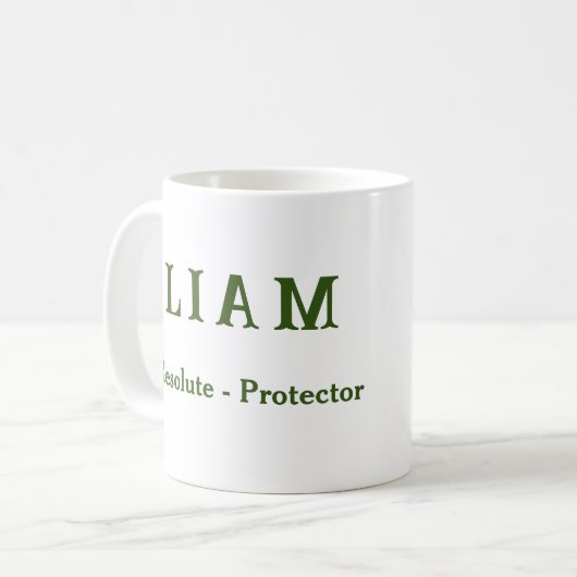 {Liam} Nom Signifiant Bouclier Mug (Devant gauche)