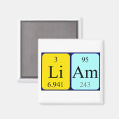 Liam periodieke tabel naam magneet (Voorkant / Achterkant)