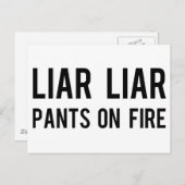 Liar Liar Pants on Fire Briefkaart (Voorkant / Achterkant)