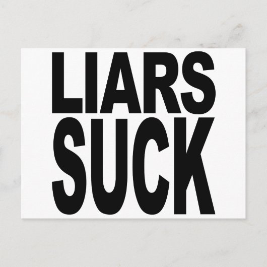Liars Suck Briefkaart (Voorkant)