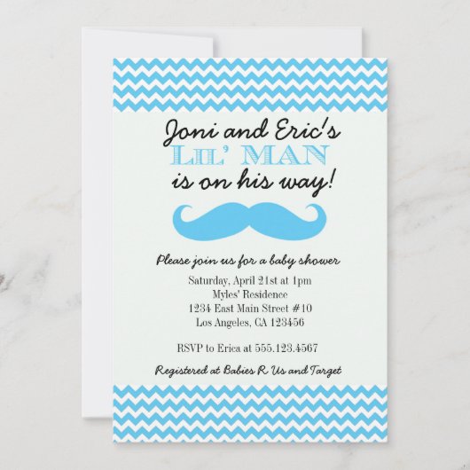 LIBaby shower Man uitnodigingen (Voorkant)