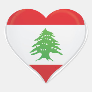 Liban amour drapeau orgueil autocollant coeur