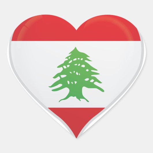 Liban amour drapeau orgueil autocollant coeur (Devant)