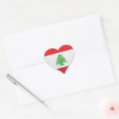Liban amour drapeau orgueil autocollant coeur (Enveloppe)