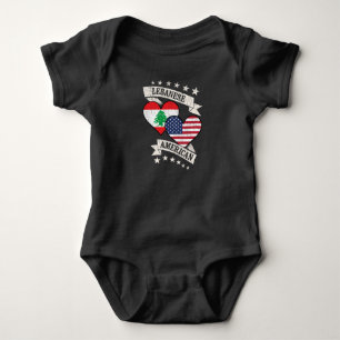 Libanees Amerikaans Hart Vlaggen Libanon Amerika Romper