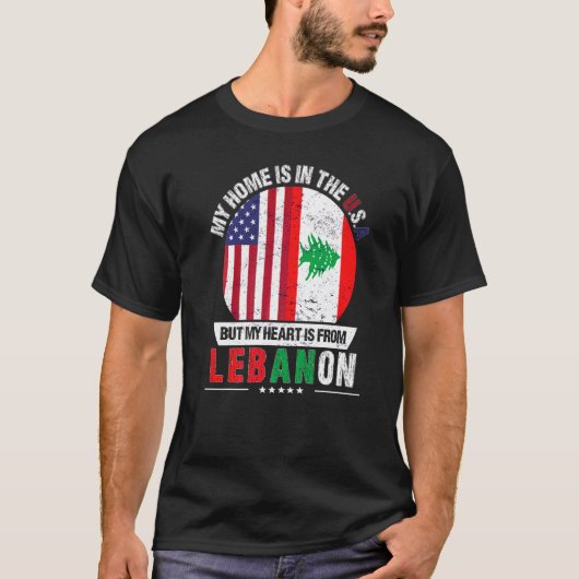 Libanees - Amerikaans patriothart komt uit Libanon T-shirt (Voorkant)