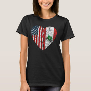Libanees-Amerikaanse vlaggen Hart Verenigde Staten T-shirt