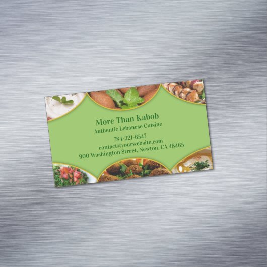 Libanees Arabisch eten Magnetisch Visitekaartje (Voorbeeld)