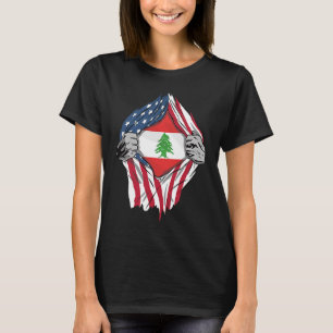 Libanees bloed binnen me Libanese vlag T-shirt