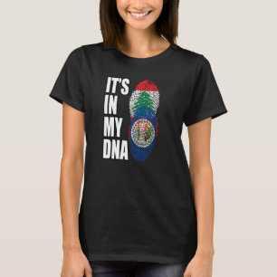 Libanees en Belizean Mix DNA erfgoed vlag T-shirt
