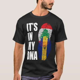 Libanese en Barbadiaanse mix DNA erfgoed vlag T-shirt