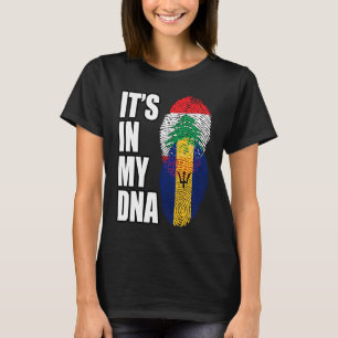 Libanese En Barbadiaanse Mix DNA Erfgoed Vlag T-shirt