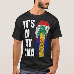 Libanese en Barbadiaanse mix DNA erfgoed vlag T-shirt