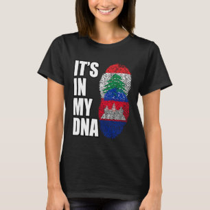Libanese En Cambodjaanse Mix DNA Erfgoed Vlag T-shirt