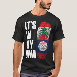 Libanese en Laotiaanse mix DNA erfgoed vlag T-shirt