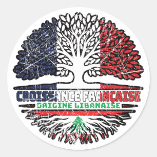 Libanese Franse franse bosboomrots vlag Ronde Sticker