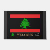 Libanese mat, Libanese vlag Black Reverse Deurmat (Voorkant)