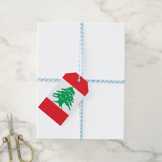 Libanese vlag cadeaulabel (Met Touw)