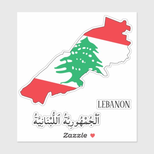 Libanese vlag Charmante patriottische kaart Sticker (Vel)