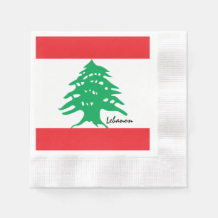 Libanese vlag en Midden-Oosten - Libanon/sportfans Servet