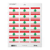 Libanese vlag etiket (Full Sheet)