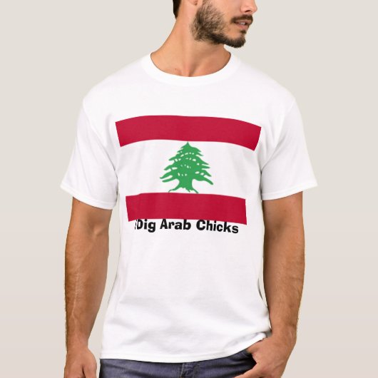 Libanese vlag, ik dig Arabische kip T-shirt (Voorkant)
