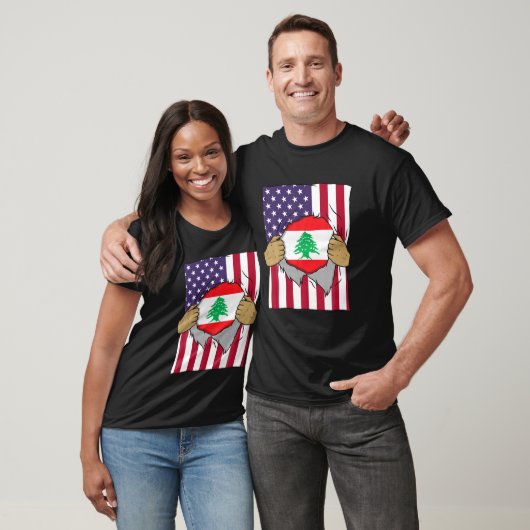 Libanese vlag in me thuisprijs Libanees Amerika T-shirt (Unisex)