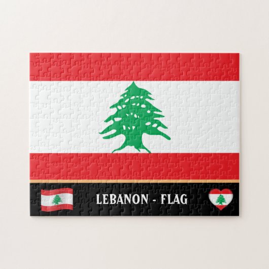 Libanese vlag & Libanees land / Libanon Legpuzzel (Horizontaal)