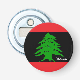 Libanese vlag & Libanese partij, sport /Omgekeerd Button Flesopener