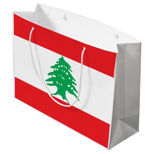 Libanese vlag (Libanese vlag) Groot Cadeauzakje (Achterkant Gekanteld)