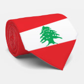 Libanese vlag (Libanese vlag) Stropdas (Opgerold)