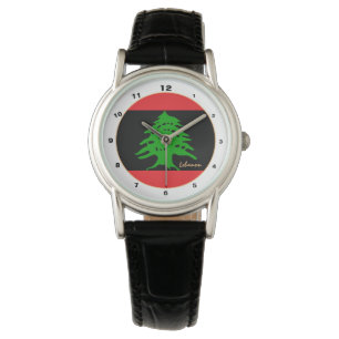 Libanese vlag & Libanon BLK trendy mode / design Horloge