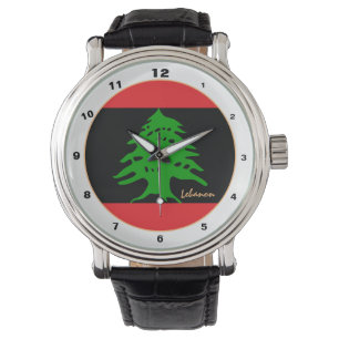 Libanese vlag & Libanon BLK trendy mode /design Horloge