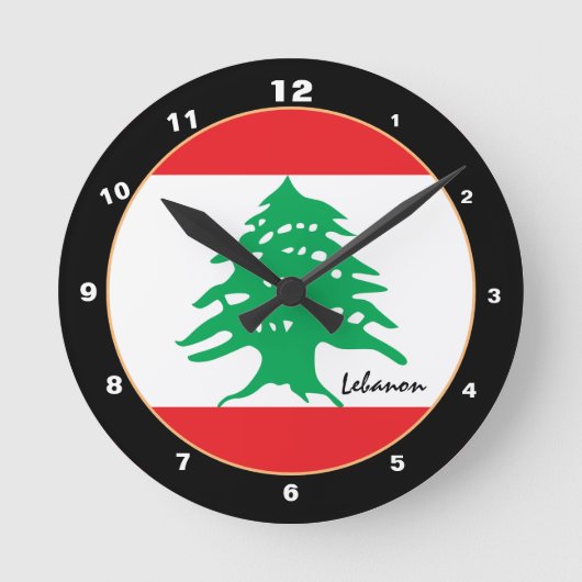 Libanese vlag, Libanon patriottisch thuis / ontwer Ronde Klok (Voorkant)