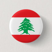 Libanese vlag ronde button 3,2 cm (Voorkant)