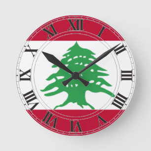 Libanese vlag ronde klok