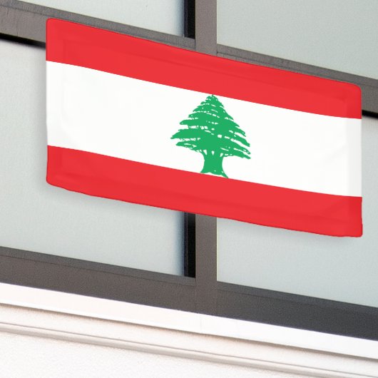 Libanese vlag spandoek (Buitenkant Gebouw)