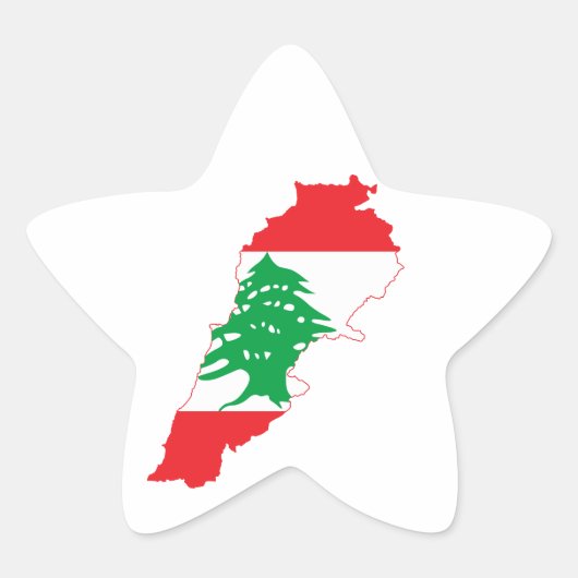 Libanese vlag ster sticker (Voorkant)