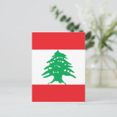 Libanese vlag - vlag van Libanon ع ل ب ا ل م Briefkaart (Staand voorkant)