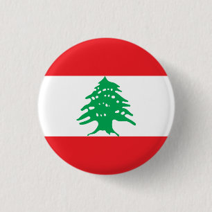 Libanese vlag, vlag van Libanon Ronde Button 3,2 Cm