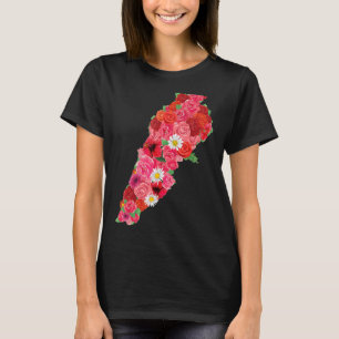 Libanese vlag Vlagerkaart Beiroet Lobnan Lebanese T-shirt