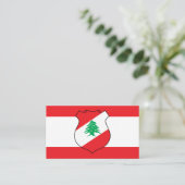 Libanese Vlag & Wapen, Vlag van Libanon Visitekaartje (Staand voorkant)