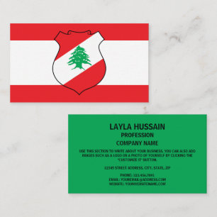 Libanese Vlag & Wapen, Vlag van Libanon Visitekaartje