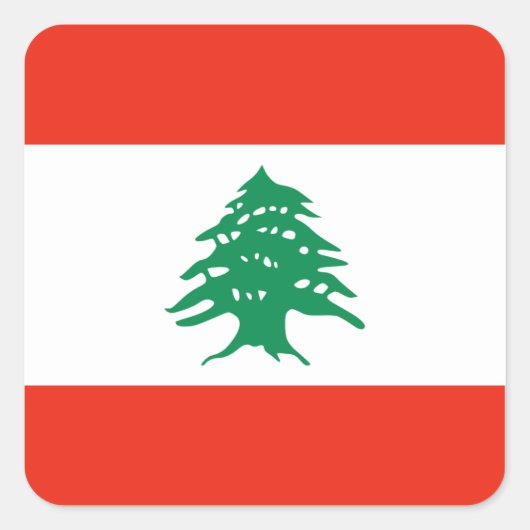 Libanese vlaggen vierkante sticker (Voorkant)
