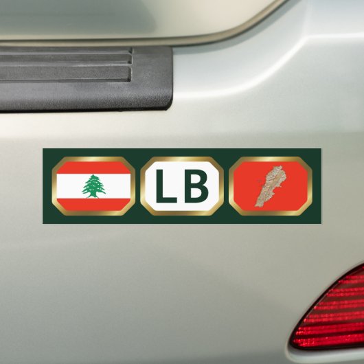 Libanese vlaggenkaartcode Bumpersticker (Op auto)