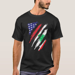 Libanon Amerikaans Geteelde Vlag USA Patriot Erfgo T-shirt