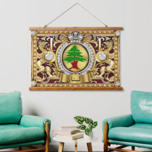 Libanon (Arabische letters) wandkunst wandtapijt Hangend Wandkleed
