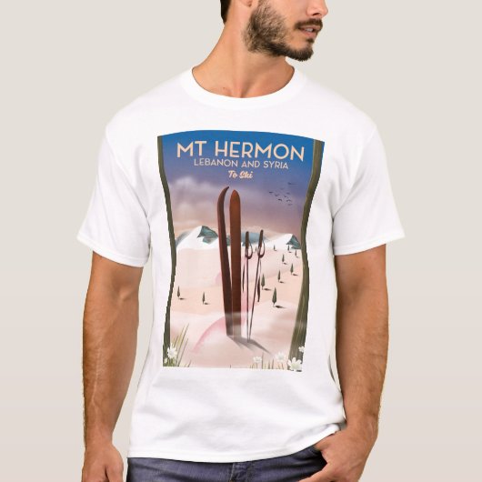 Libanon en Syria Mt Hermon Ski T-shirt (Voorkant)