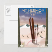 Libanon en Syrië Mt Hermon Ski Briefkaart (Voorkant / Achterkant)