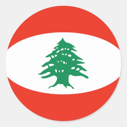 Libanon Fisheye Vlag Sticker (Voorkant)